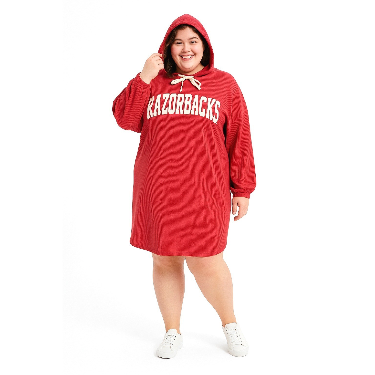 Gameday Couture Dress XXL Red Wisconsin Badgers Hooded Corded Wash Modern