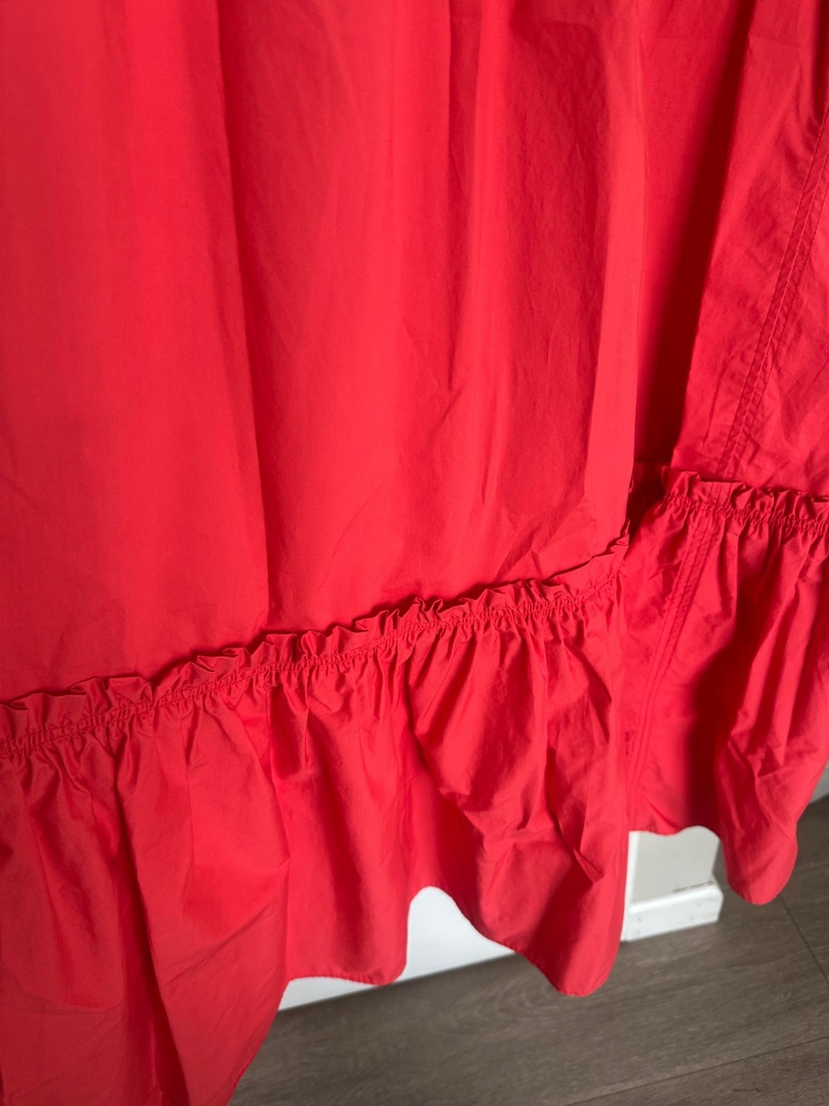 Hunter Bell Medium Palmer Midi Maxi‎ Puff Sleeve Ruffle Dress Cherry Tuckernuck