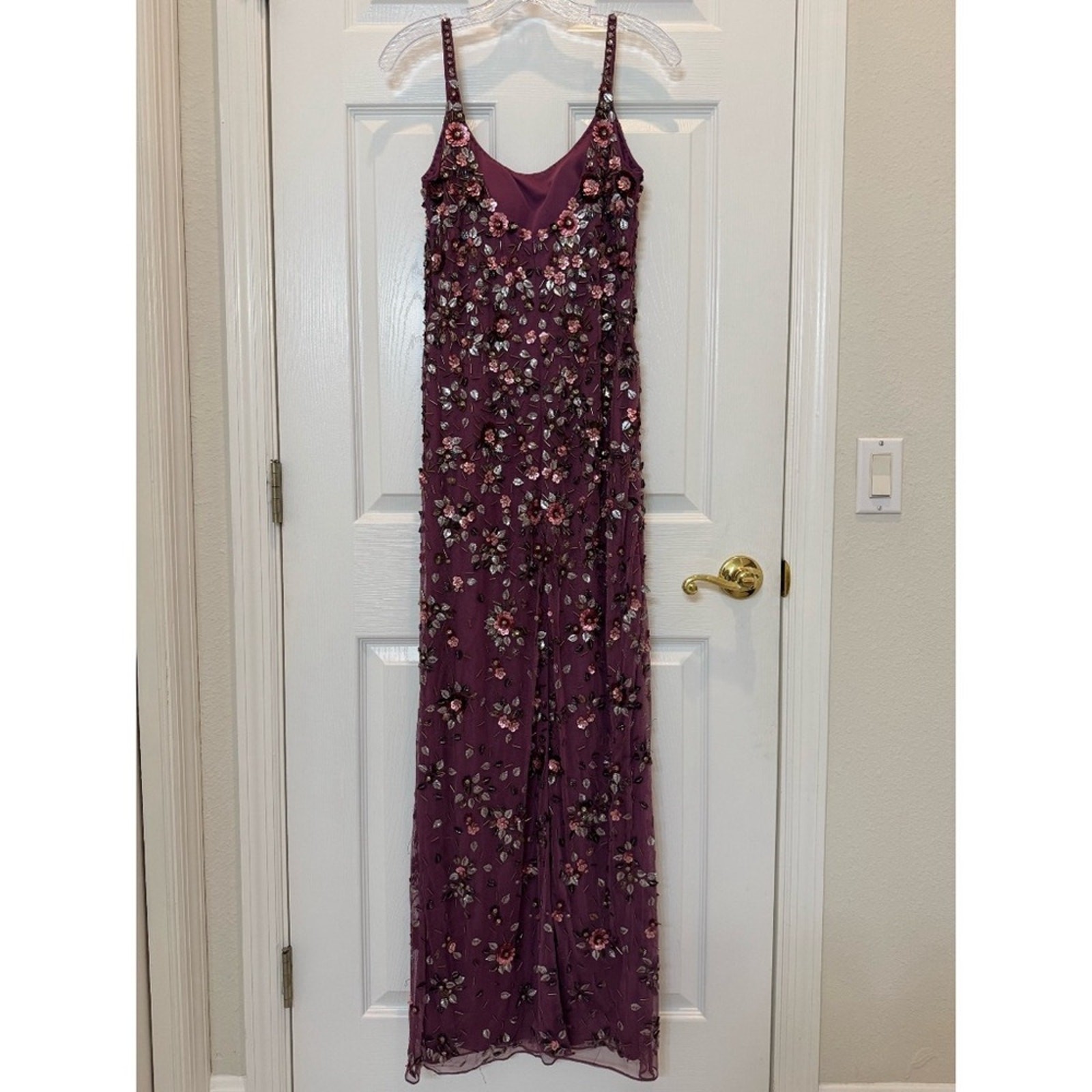 Mac Duggal 5477 Pink Floral Embellished Scoop Neck Evening Gown Size 6 NWT