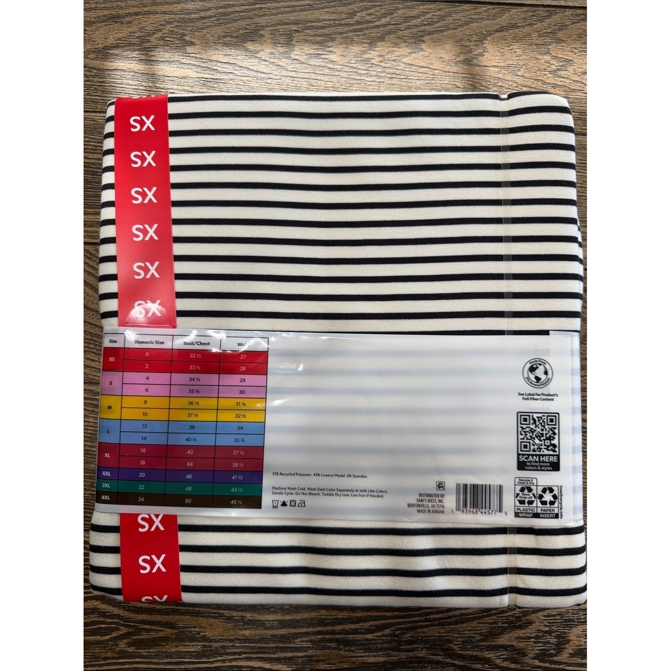 Member’s Mark Black & White Striped Sandwash SunDress Relaxed Fit XS Side Pocket