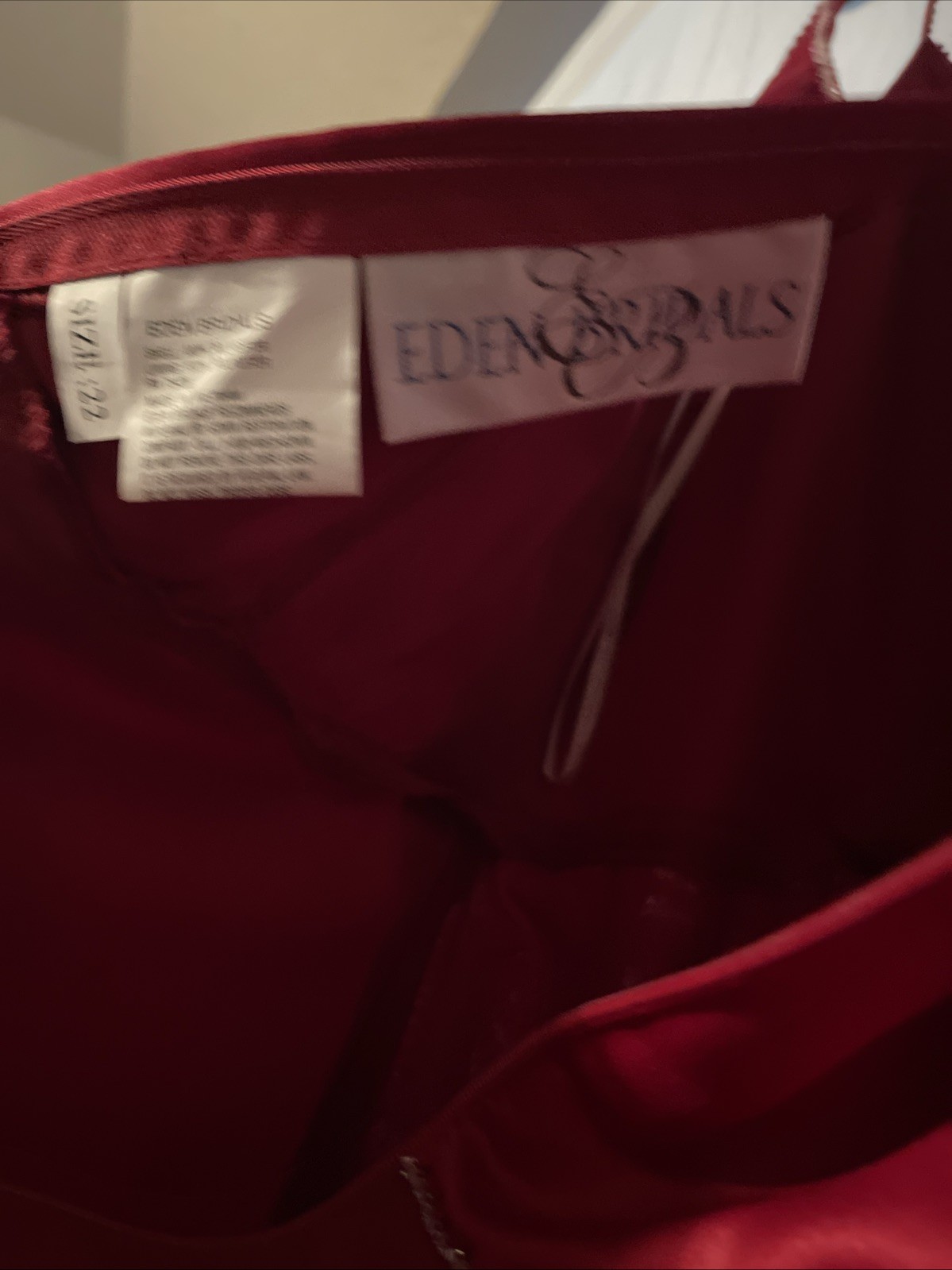 NEW Eden Bridals Red Formal Gown Size 22 Beaded Strap Prom Bridesmaid Dress Long
