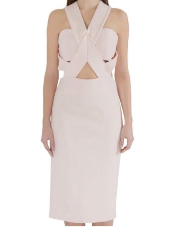 NICHOLAS Kirkwood Dress Pink Bandage Cut Out Midi Slip Dress EU 42/ US 6 $695