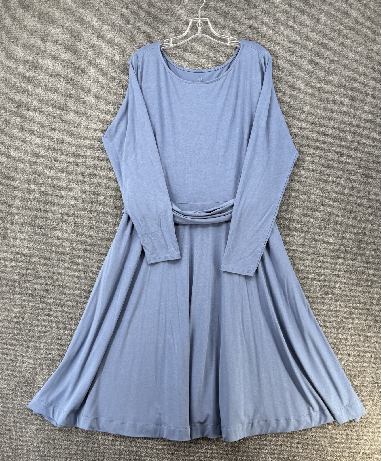 Betabrand Blue Long Sleeve A Line Swing Dress Women’s 2XL Pockets Stretchy