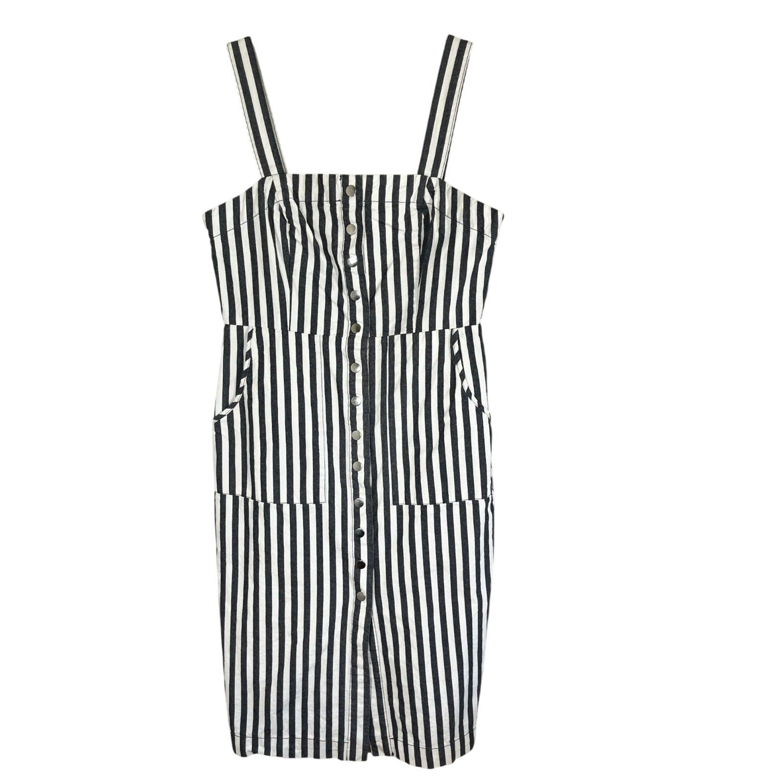 Neutral Striped Linen Dress L Retro Mod Classic Preppy Coastal Chic Resort 90s