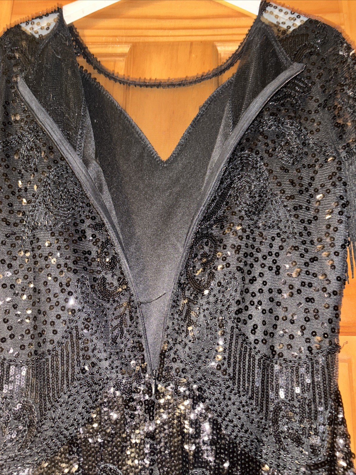 Flapper Dress Black Size 6 PrettyGuide ’20s Sequin Beaded Cocktail