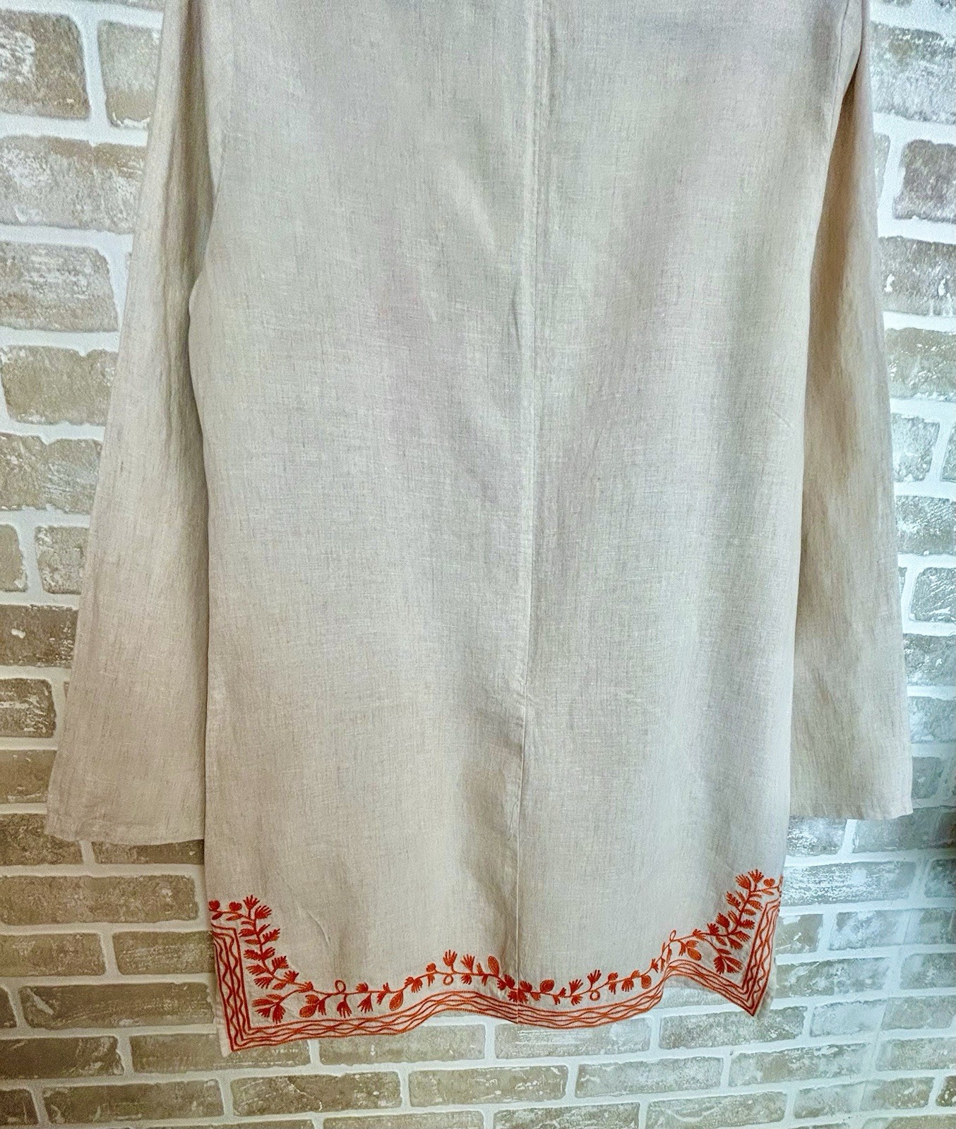 Michael Michael Kors Beige Orange Floral Embroidered Zip Short Dress XL