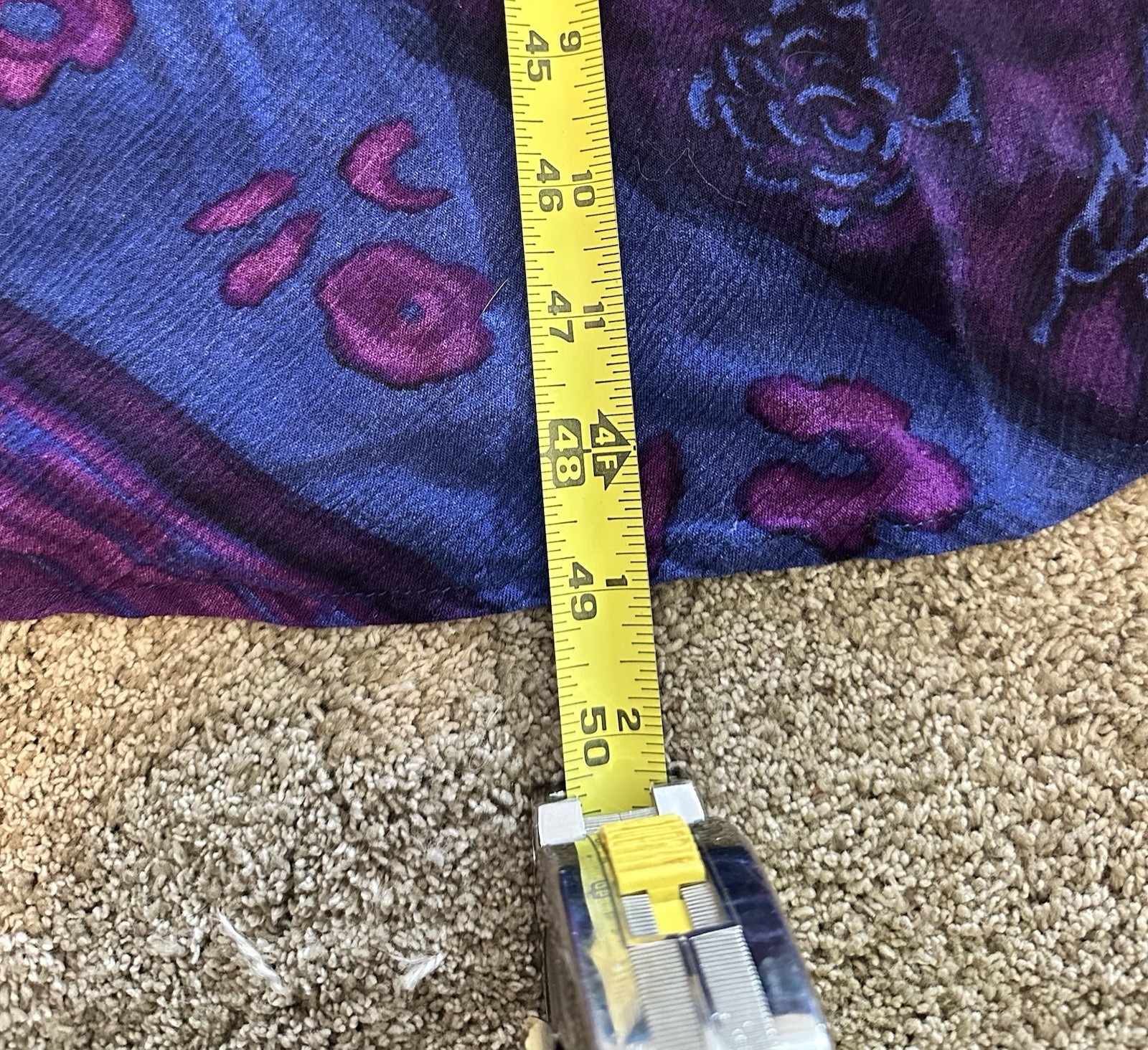 Vintage Carole Little Patchwork Maxi Dress Size 10 Blue Purple Short Sleeve Boho
