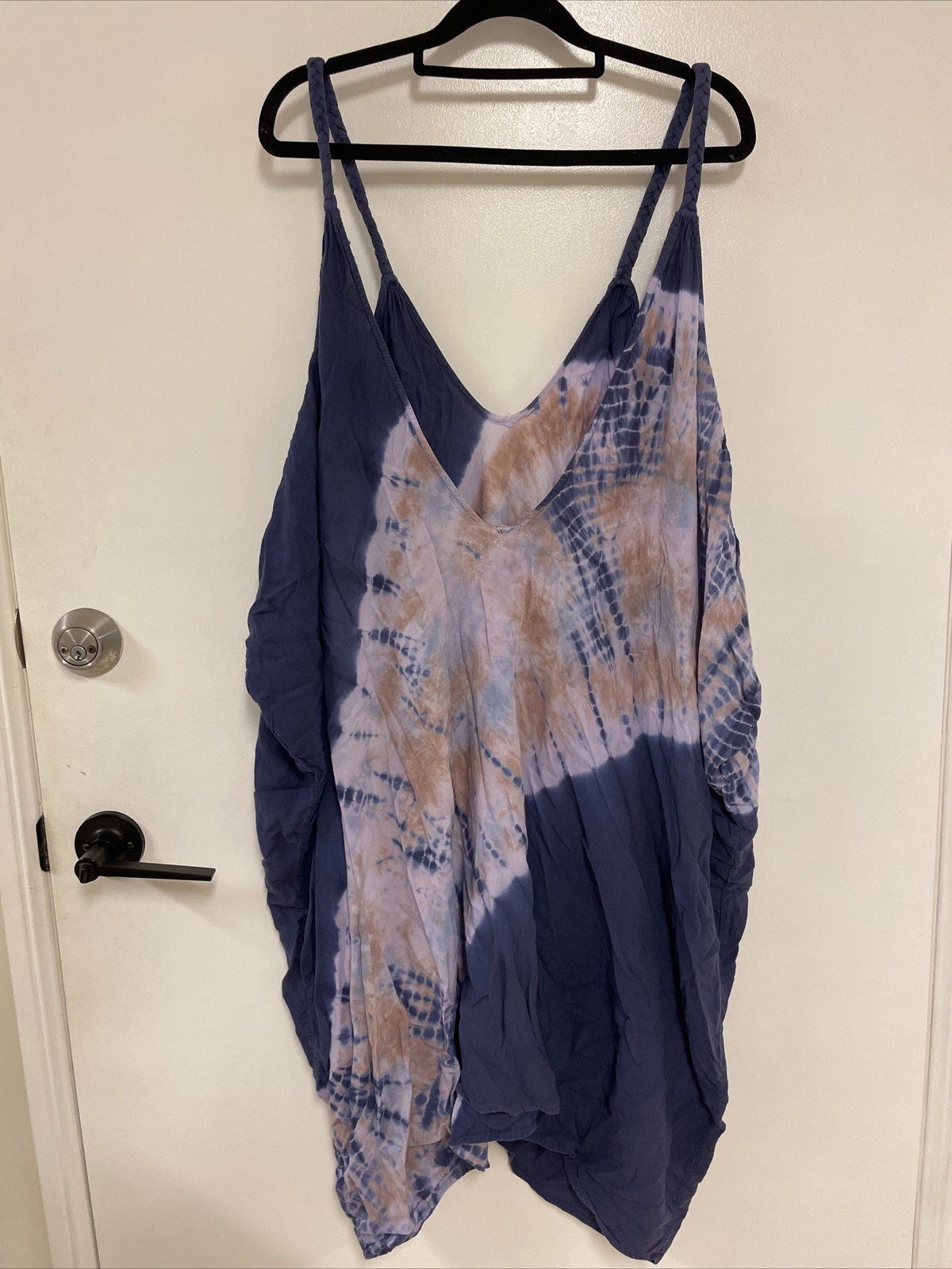 TIGERLILY Tye Die Blue Boho Summer Singlet Dress Size S B21