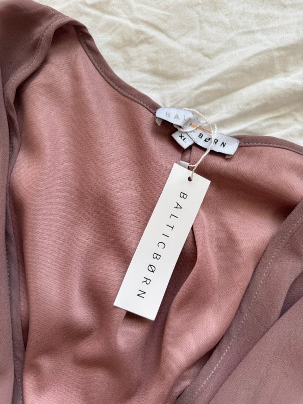 NWT Baltic Born Lydia Deep Mauve Chiffon Maxi Dress XL Long Sleeve