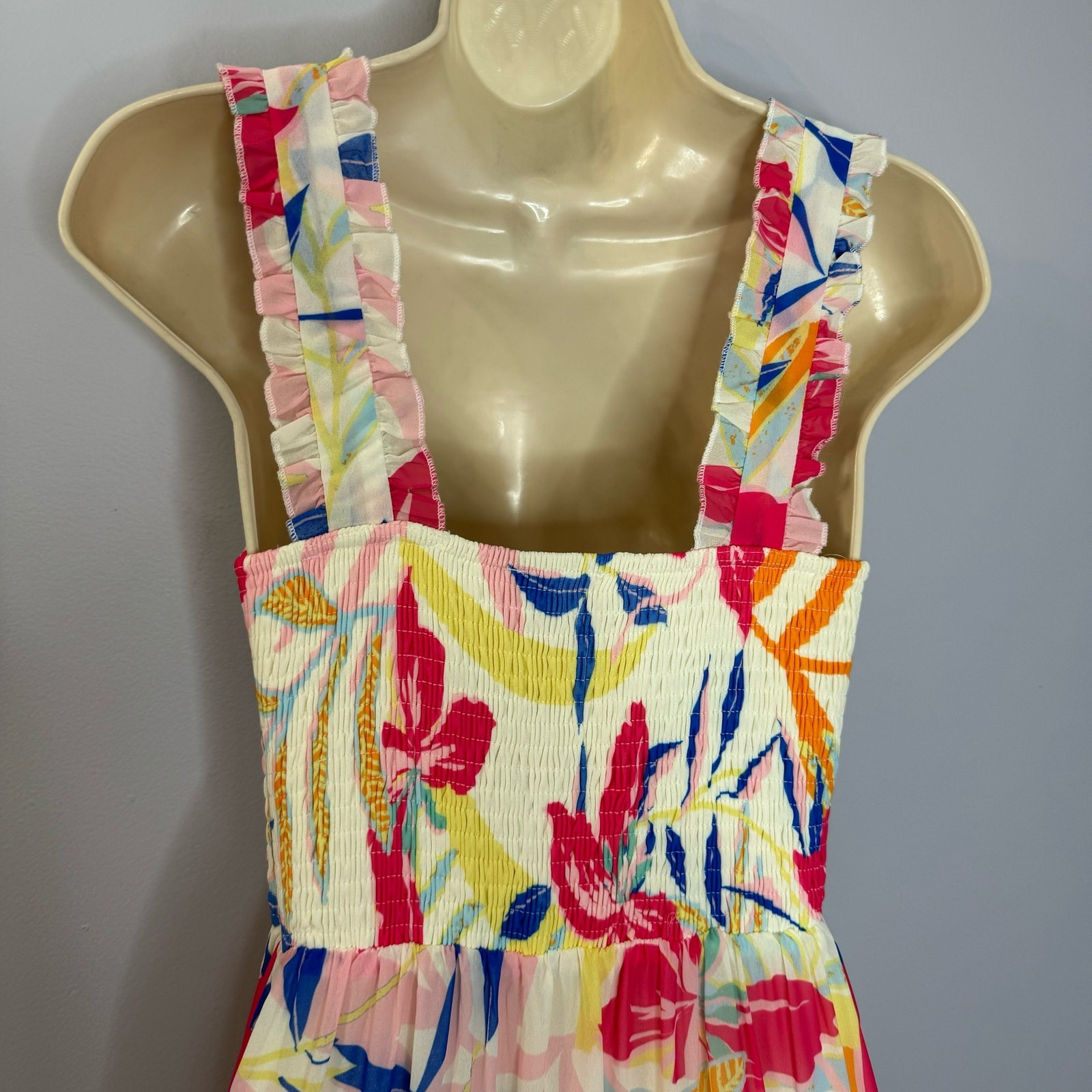 Flying Tomato Tropical Flower Printed Maxi Dress Vacation Costal Women’s M