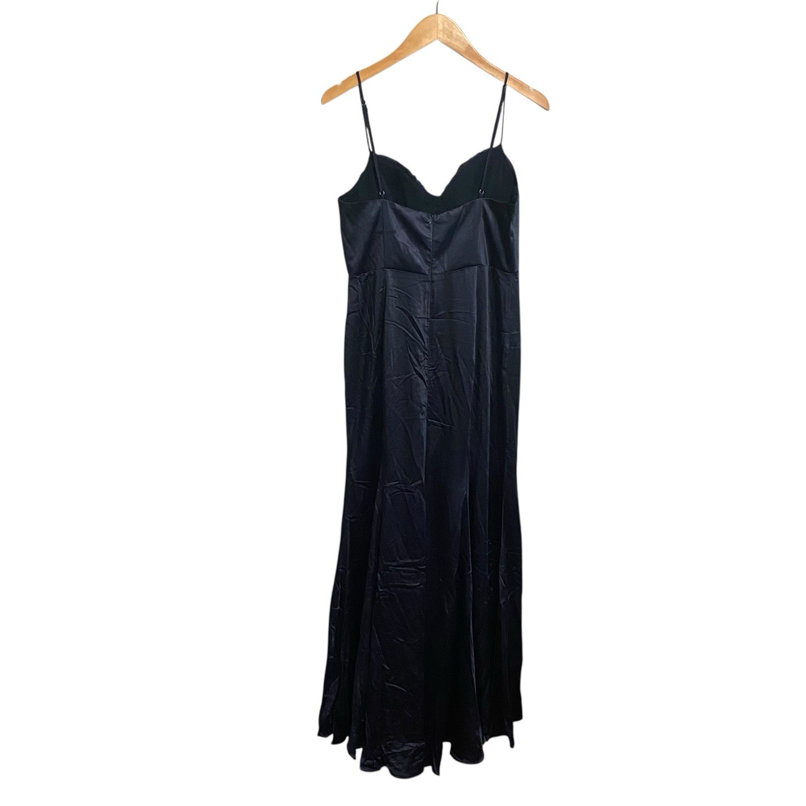 NWT Selfie Leslie Bronte High Split Gathered Bust Maxi Dress Ink Navy Blue Large