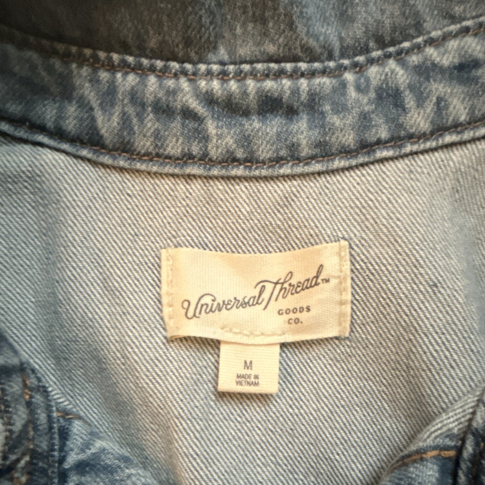 Universal Thread Women’s Denim Dress Medium Wash M Button-Front Collared Pockets