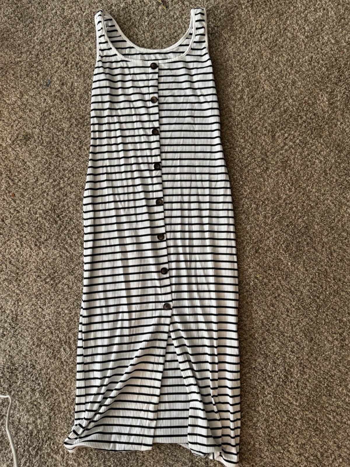 Black and White Striped, Midi, Tank Dress. Medium But Fits Like a Small