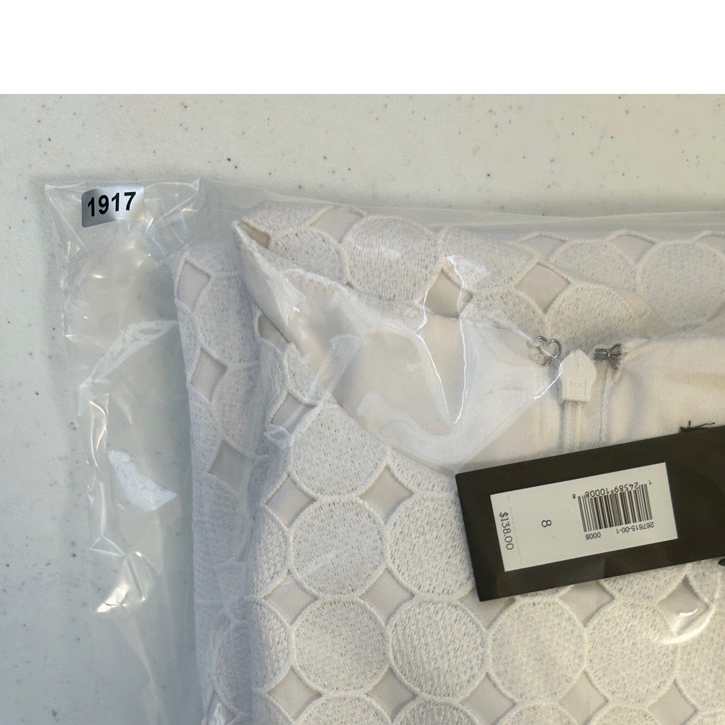 Banana Republic White Scallop Eyelet Lace Shift Dress Size 8