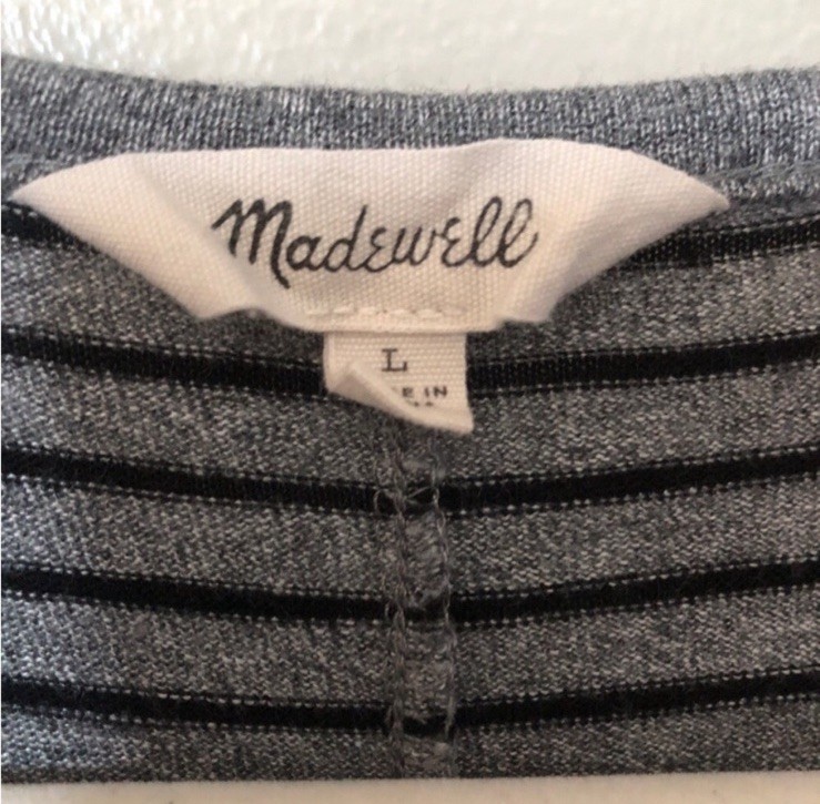 Madewell Highpoint Tank Dress In Gray Stripe Size Large