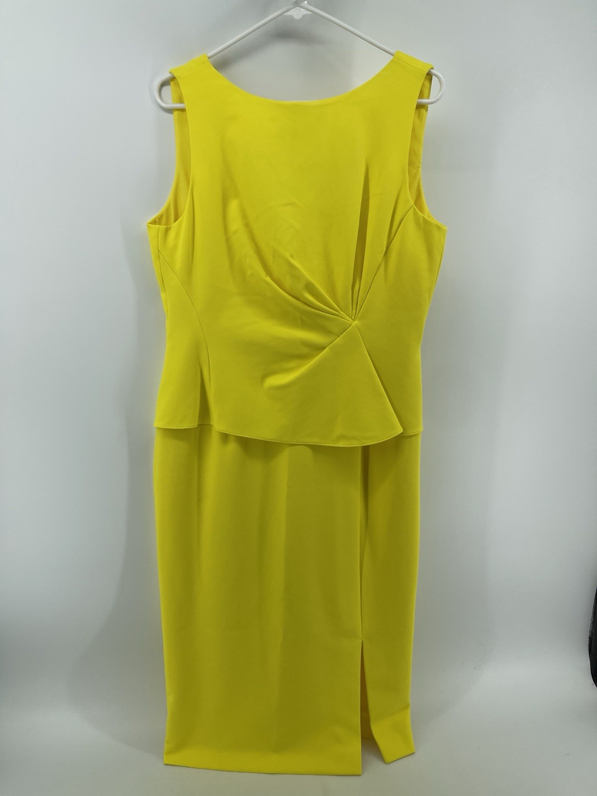 Antonio Melani Sheath Stretch Dress Womens Size 12 Yellow Sleeveless Lined
