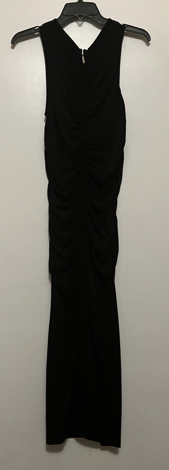MICHAEL Michael Kors Sleeveless Front Ruched MIDI Dress, Black, Large $140