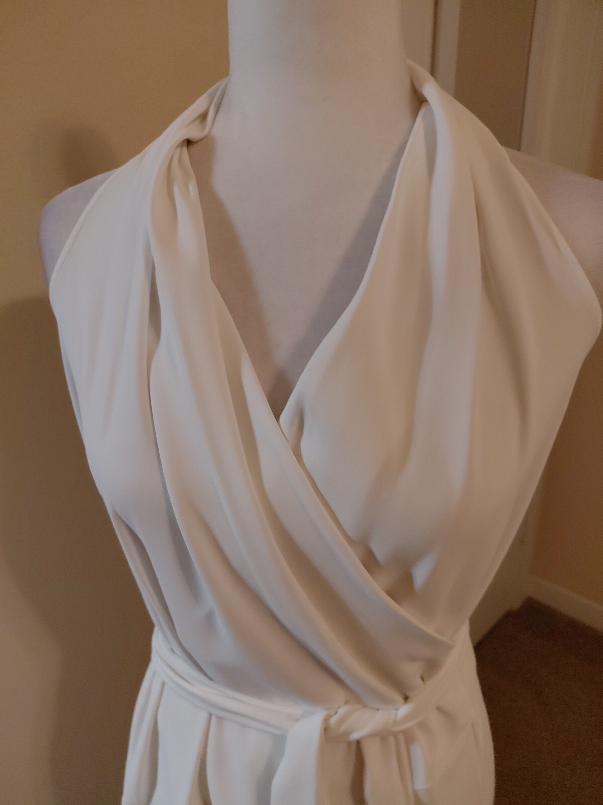 Reiss Piper Halter Neck Wrap Dress White US 4 EUC #300