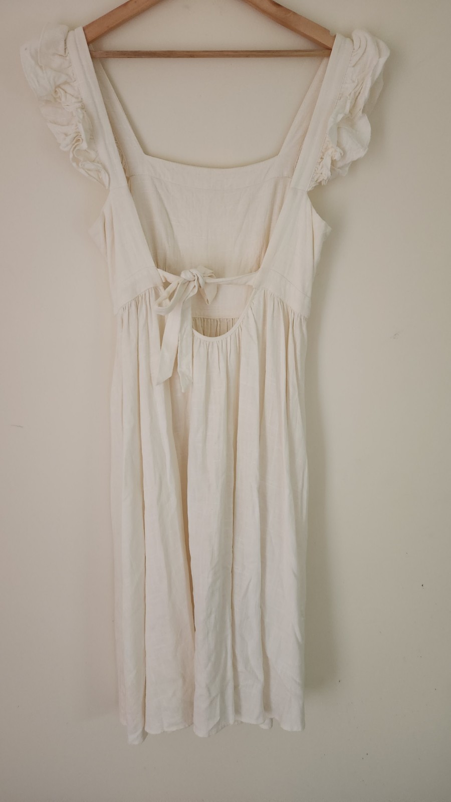 Spell & The Gypsy Lisa Danielle ~ Darling Frill Sleeve Dress White L Fit M 12