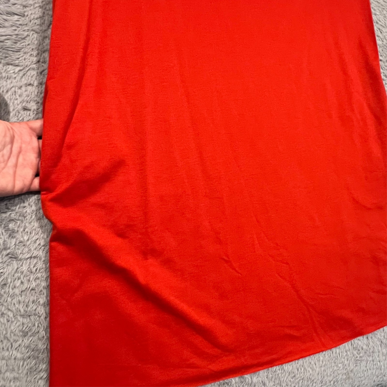 ee: some Shirt DressBurnt Orange Red Ruffle Cold Shoulder Long Sleeve Women’s L