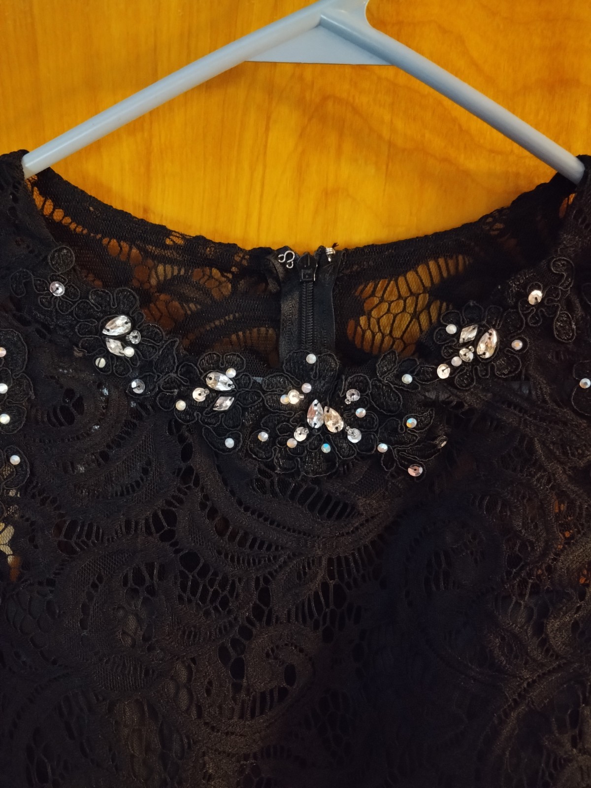 Dancing Queen Black Lace Sleeveless Dress Special Occasion Rhinestones NWT XS