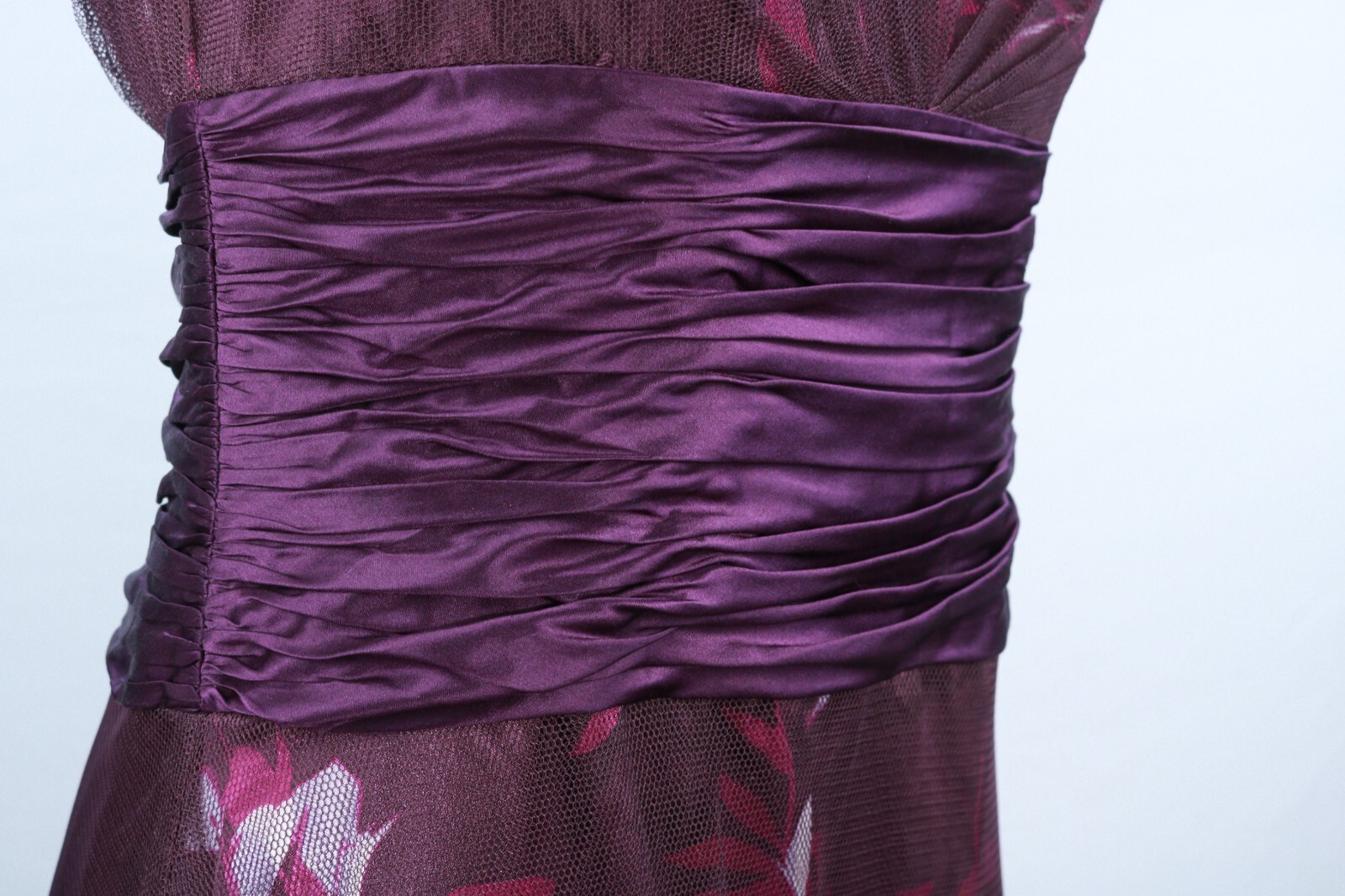 MONSOON Purple Flowers Double Layer Dress Party Evening Size EU 40 UK 12 Poly