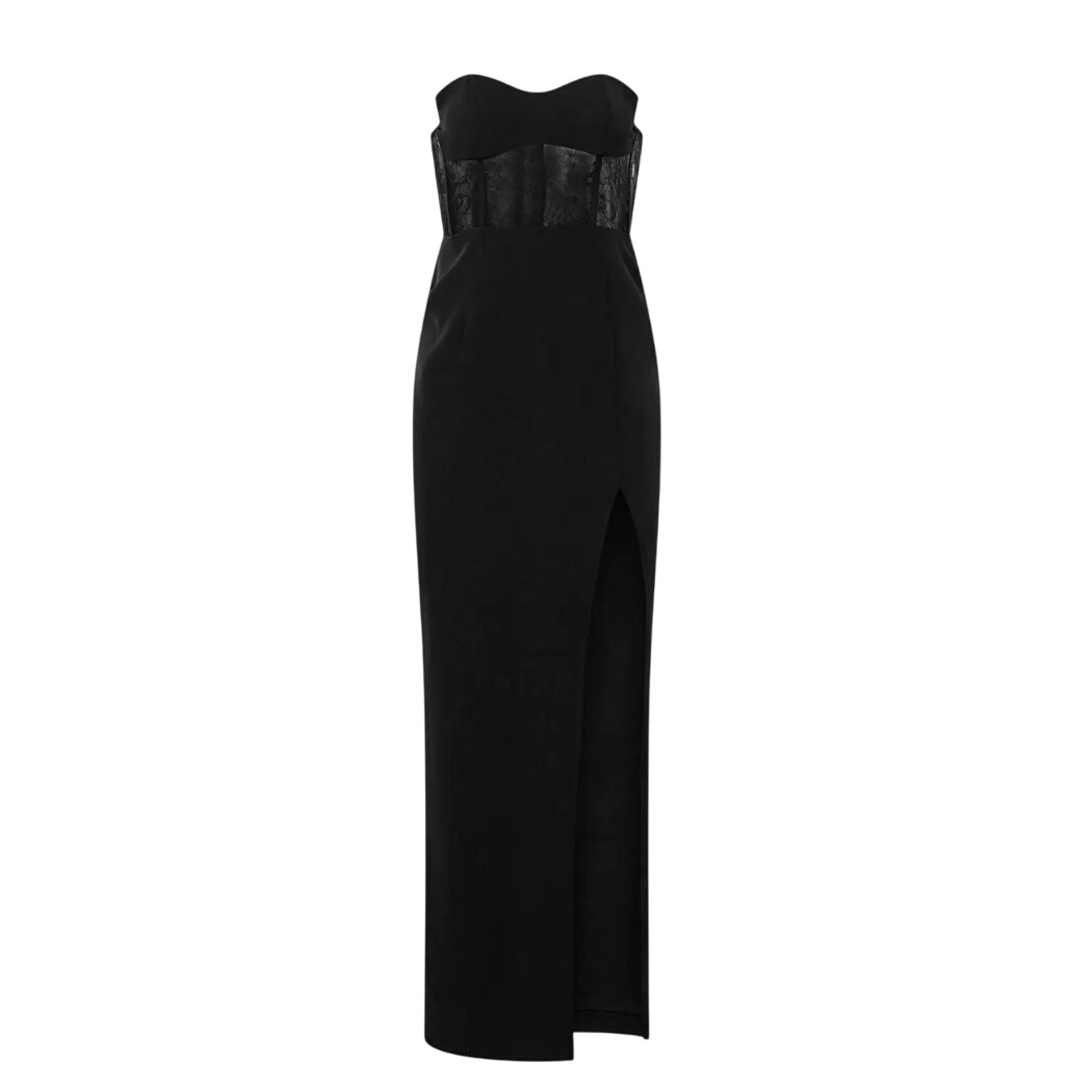 Elle Zeitoune Black Strapless Gown SMALL Bodycon Corset Bustier Designer $390