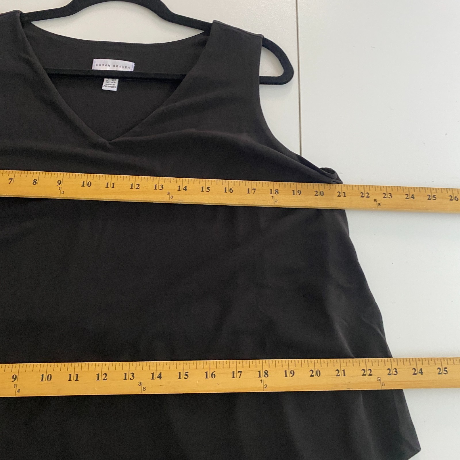 Susan Graver Liquid Knit Tiered Shift Dress Size Petite Large Black Sleeveless