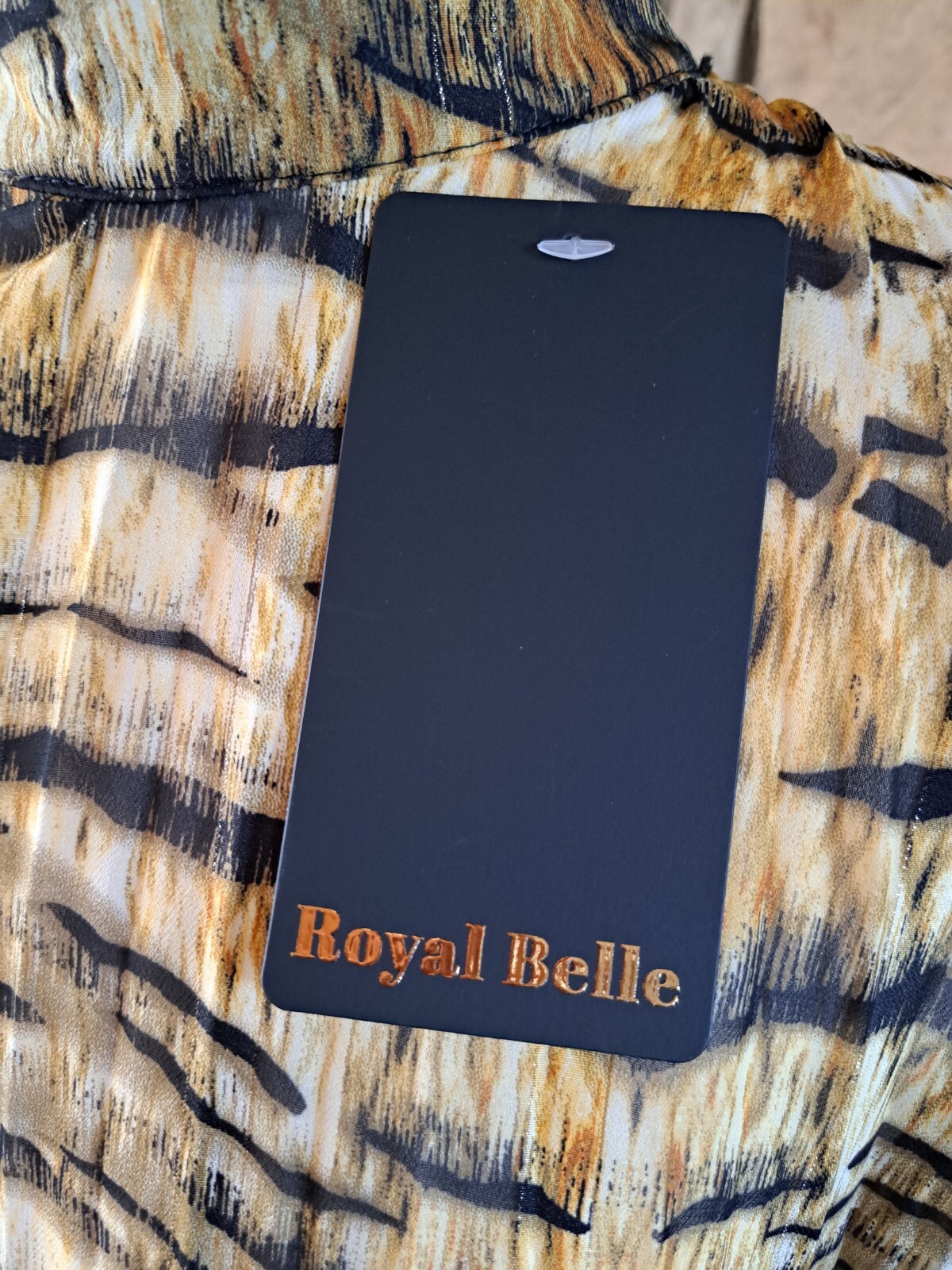 Royal Belle Pleated Print Shift Dress One Size Please See Measurements