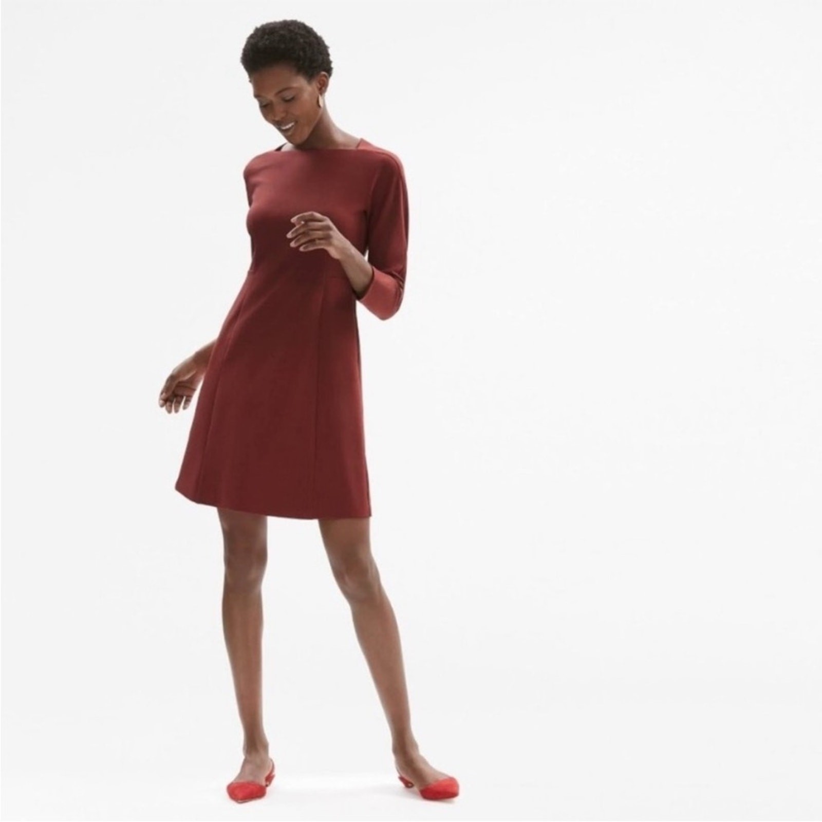 M.M. Lafleur The Jeanette Dress in Brick Red size 2 new