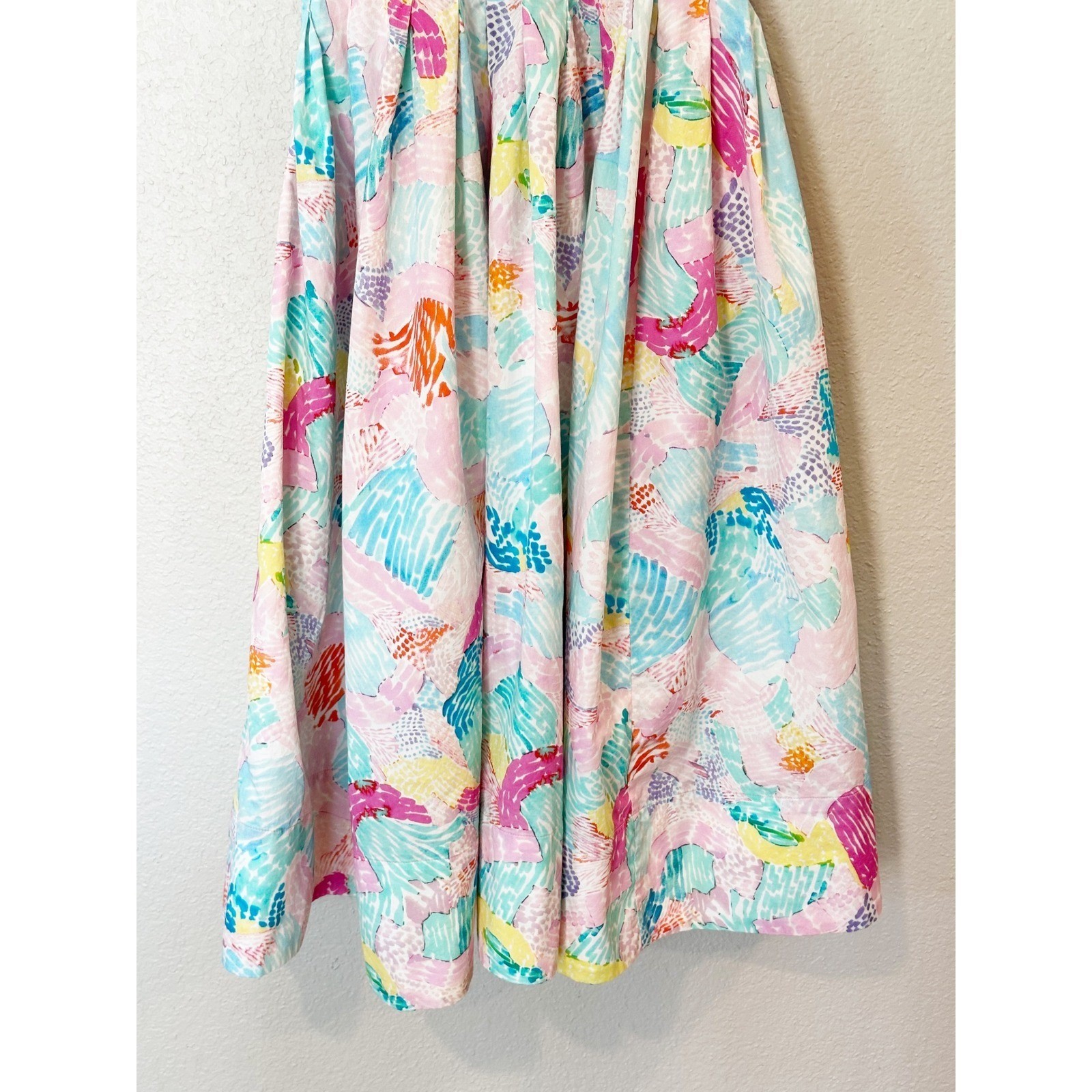 Hunter Bell Braden Dress Pastel Multi-Color Tie-Shoulder Midi Dress Size 2