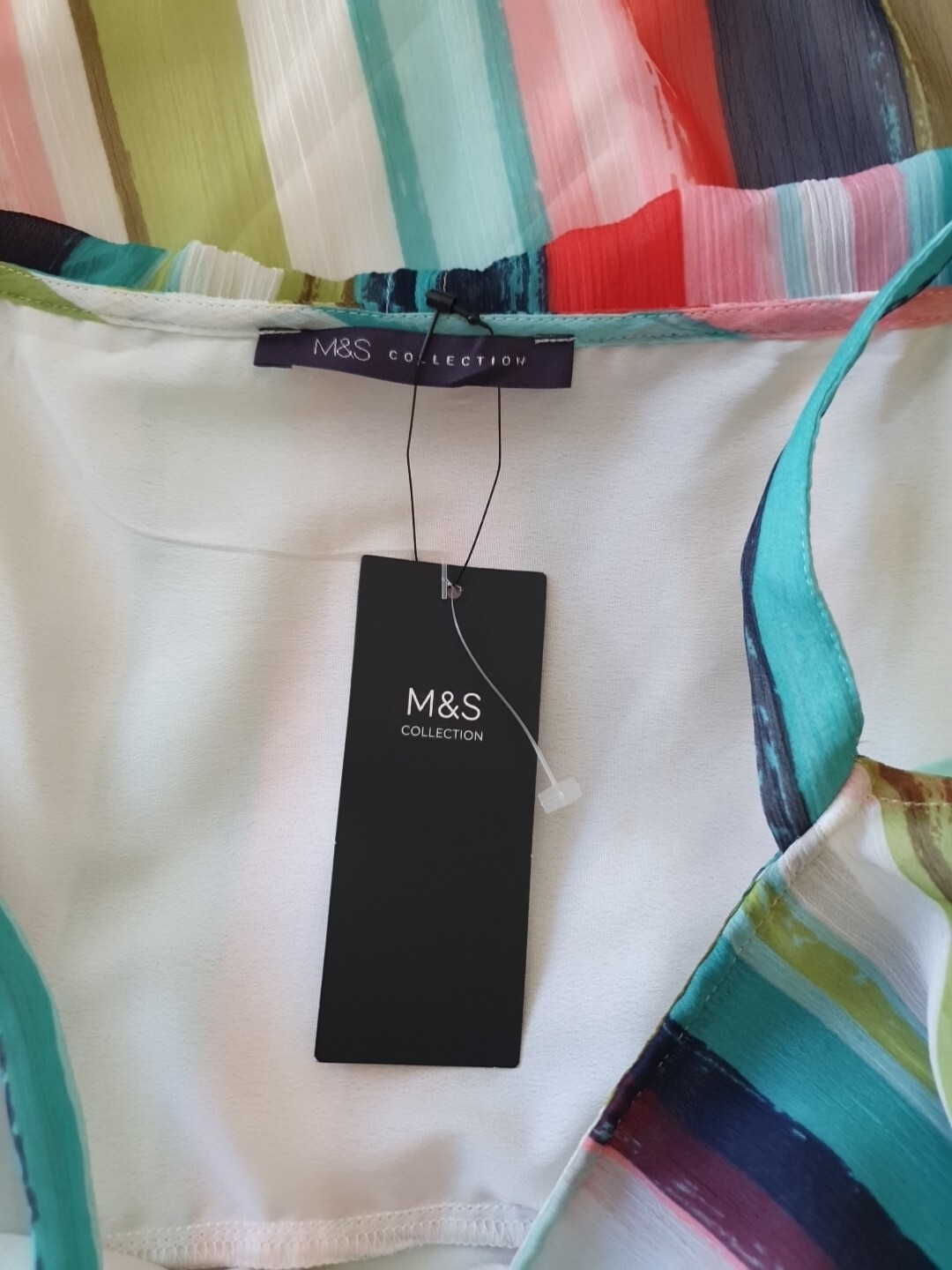 Marks & Spencer long Chiffon summer dress striped multicolour Size UK 16