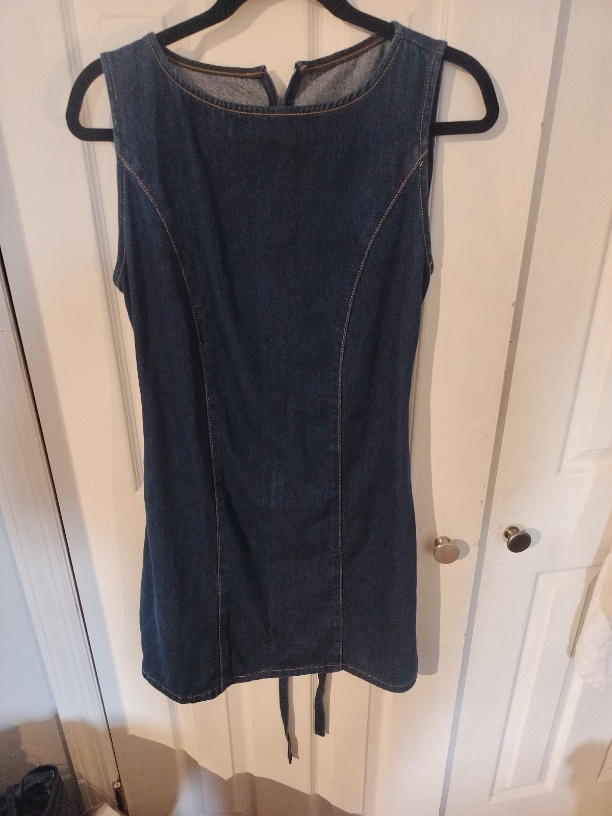 Denim Dress Sleeveless Size Large Normal