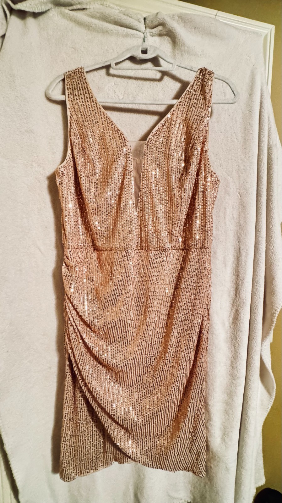 grace karin sequin dress with rouche