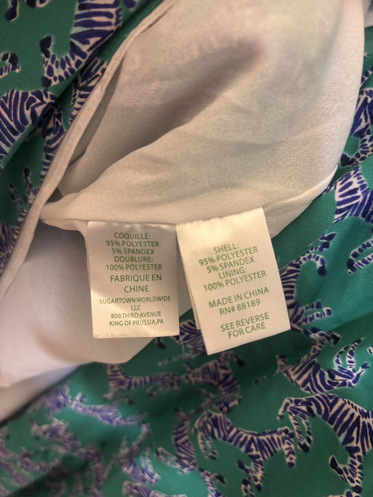 Lilly Pulitzer Winona Stretch Dress Everglades Green Heebee Zeebees Zebra Size M