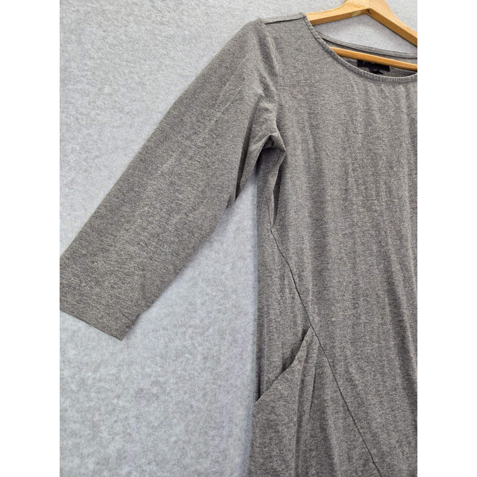 Betabrand 3/4 Sleeve Gray Convertible Pockets Tunic Dress Sz Large L
