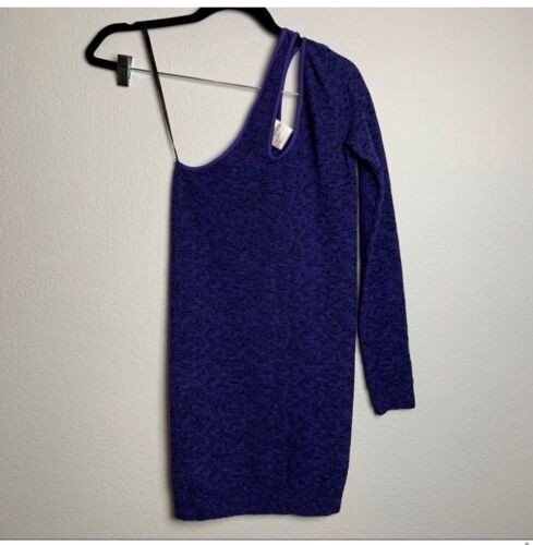Bcbgeneration Womens One Shoulder Bodycon Mini Dress Blue S NWT