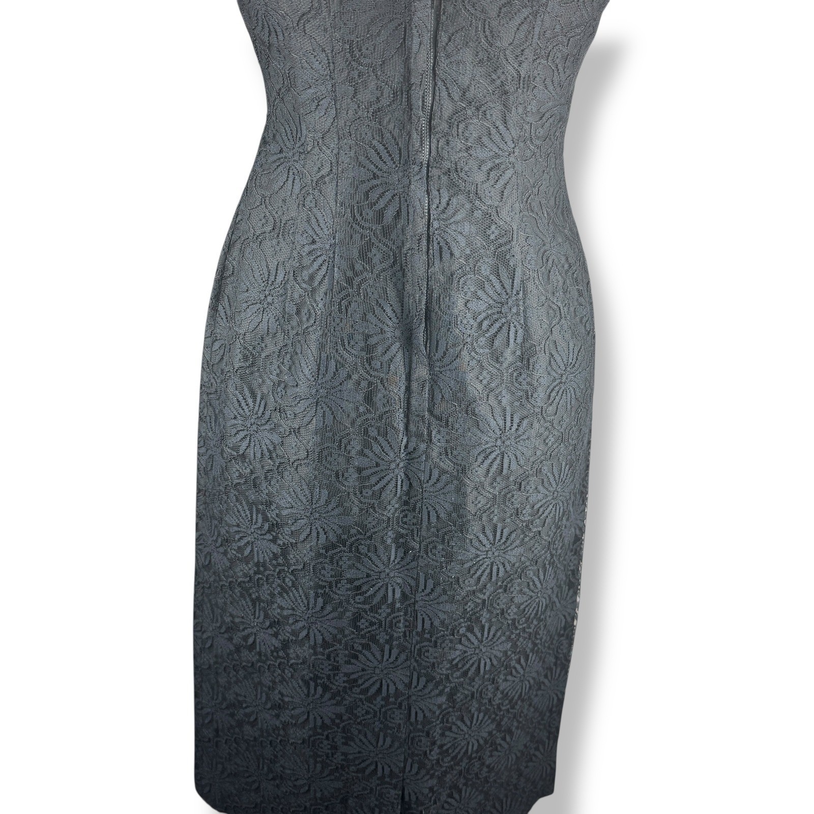 Lilli Diamond Black Lace Wiggle Dress Womens Size Small Glam Vintage 50s 60s