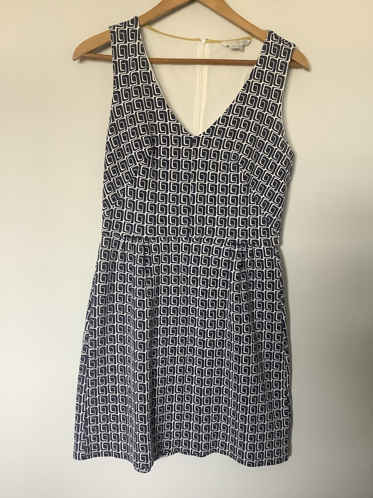 Boden Sleeveless Shift Dress Size 12 Blue Pattern