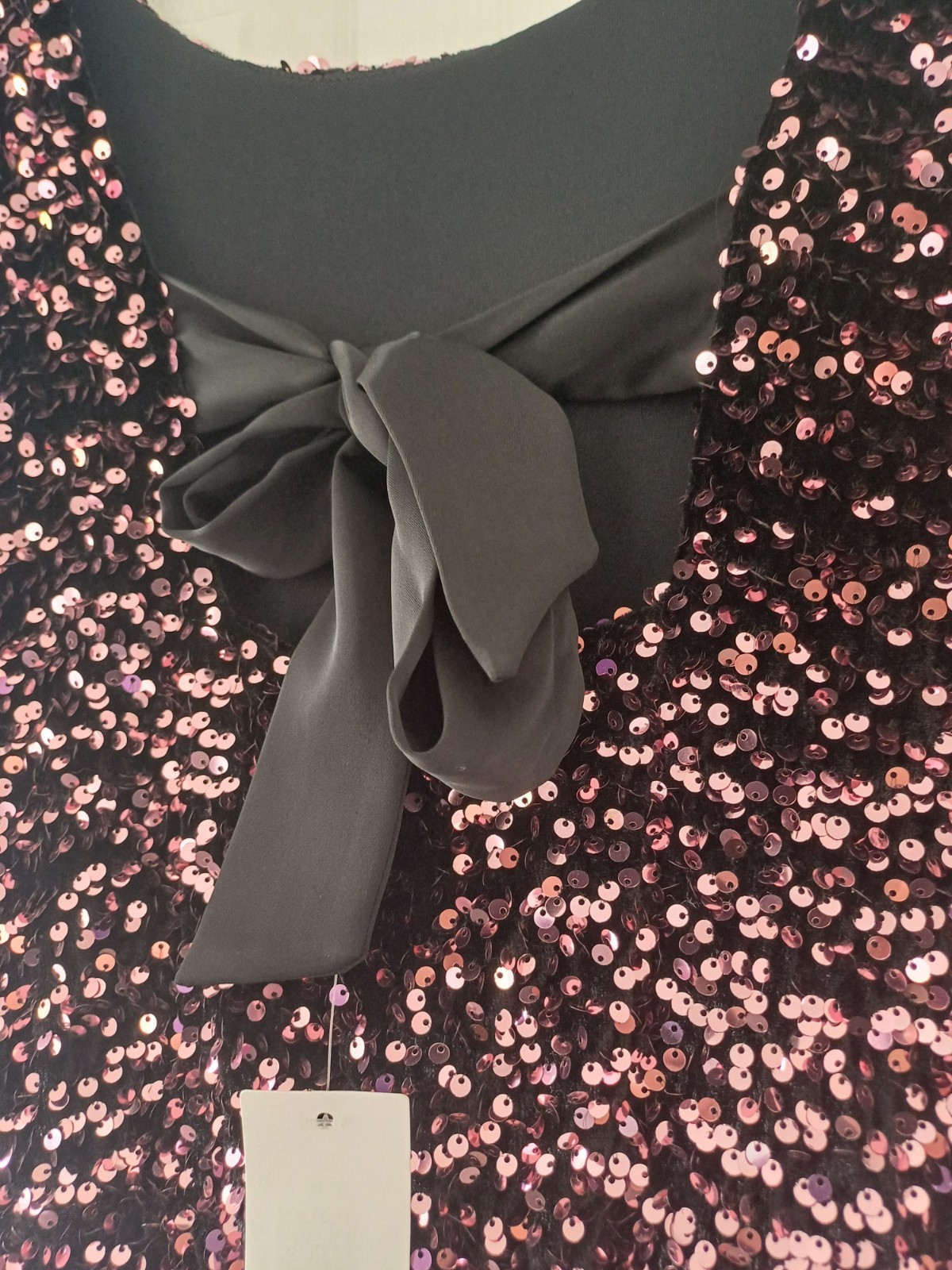 BNWT sz 18 DUSKY PINK SEQUIN BOW BACK EVENING DRESS COCKTAIL PARTY CRUISE NEW
