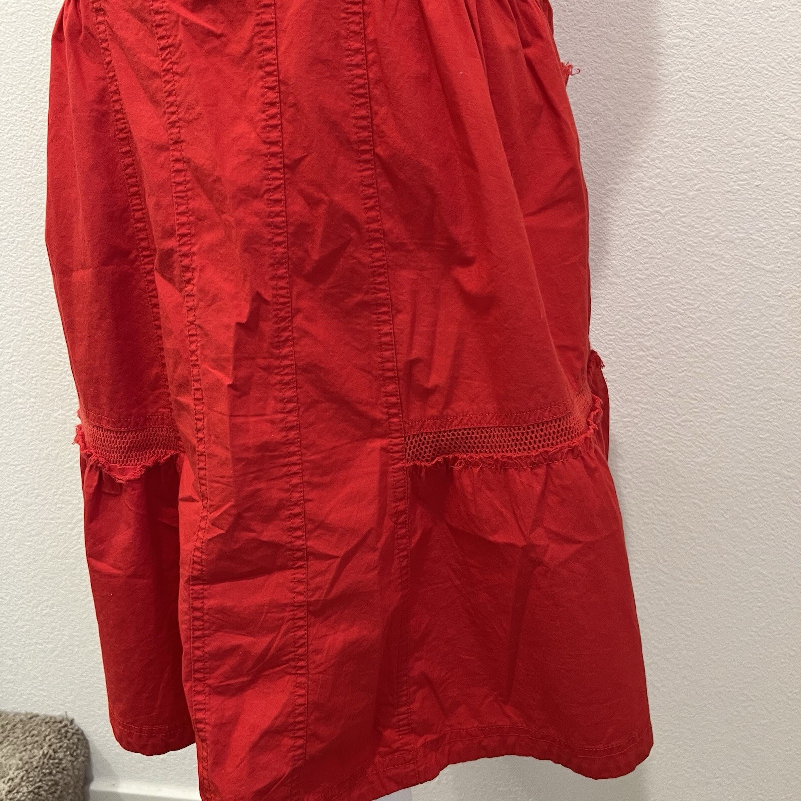 Daily Practice Anthropologie Trek Utility Mini Dress Red Size S