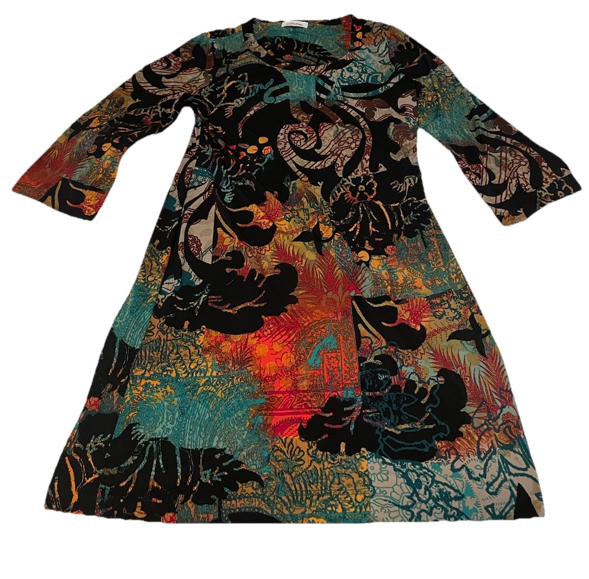 Calvin Klein Dress Multi Funky Below The Knee Size Medium Used Good Condition