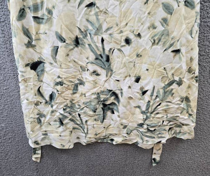 Anne Klein Linen Blend Floral-Print Tie-Waist Dress Women’s 16 White Dove Multi