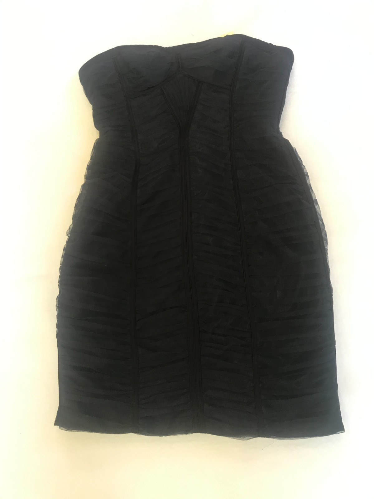 BCBG Maxazria Tiered Tulle Strappless Dress Black Formal Prom