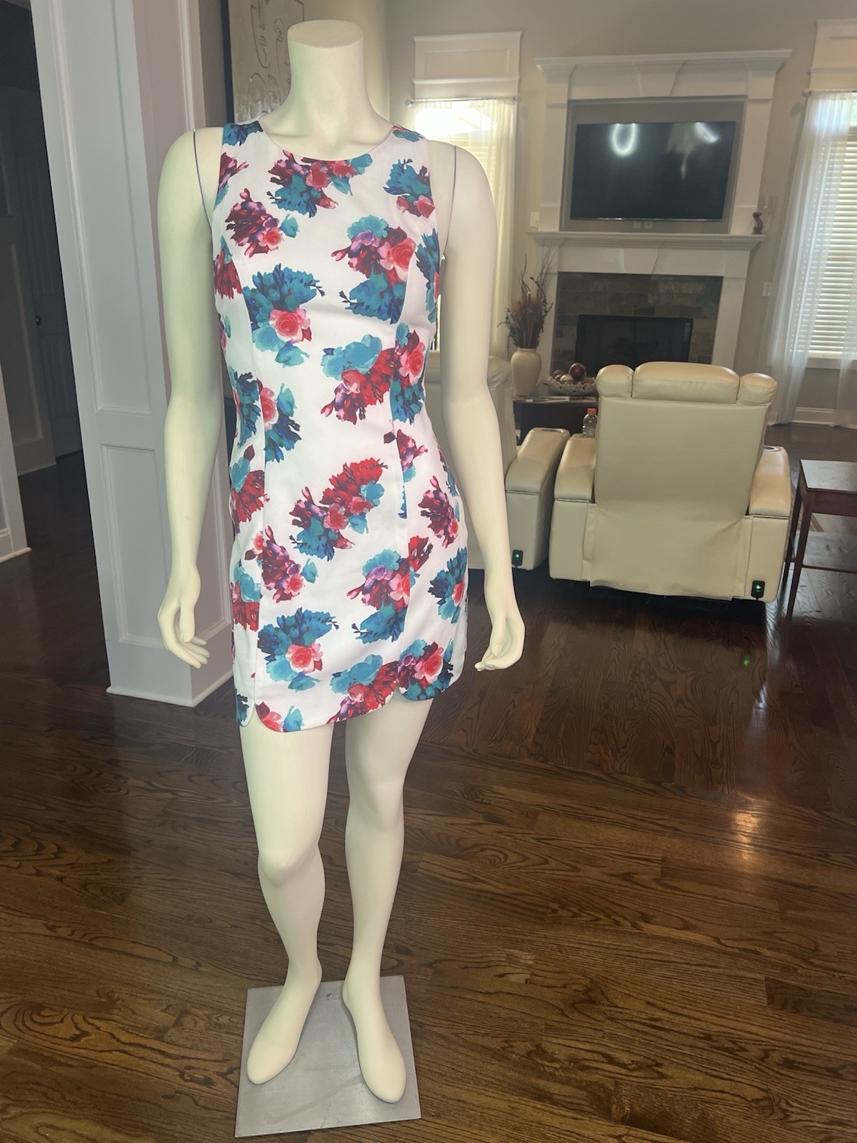 LOVERS+FRIENDS, Revolve Jetset Cutout Skater Dress in Floral Bouquet Size Small