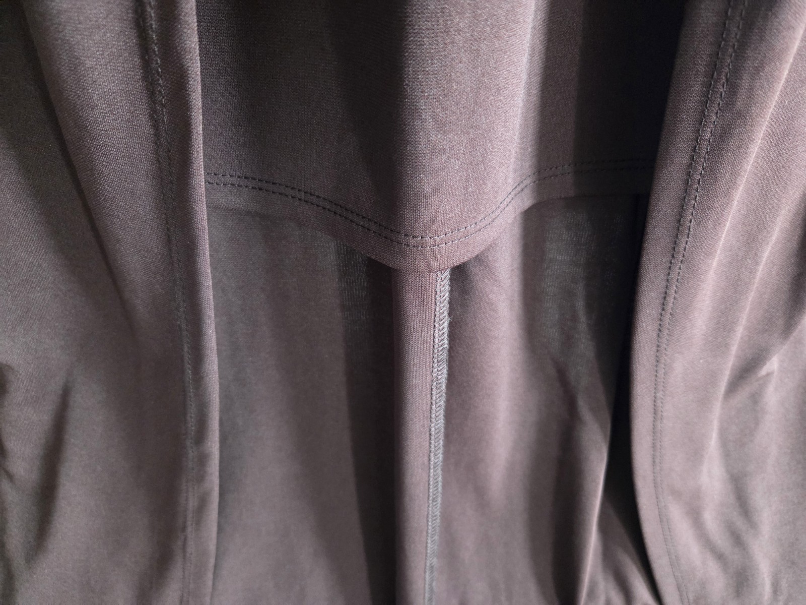 BCBGeneration Brown Solid Knit Maxi Dress 8 Square Neck Draped Stretch Pullover