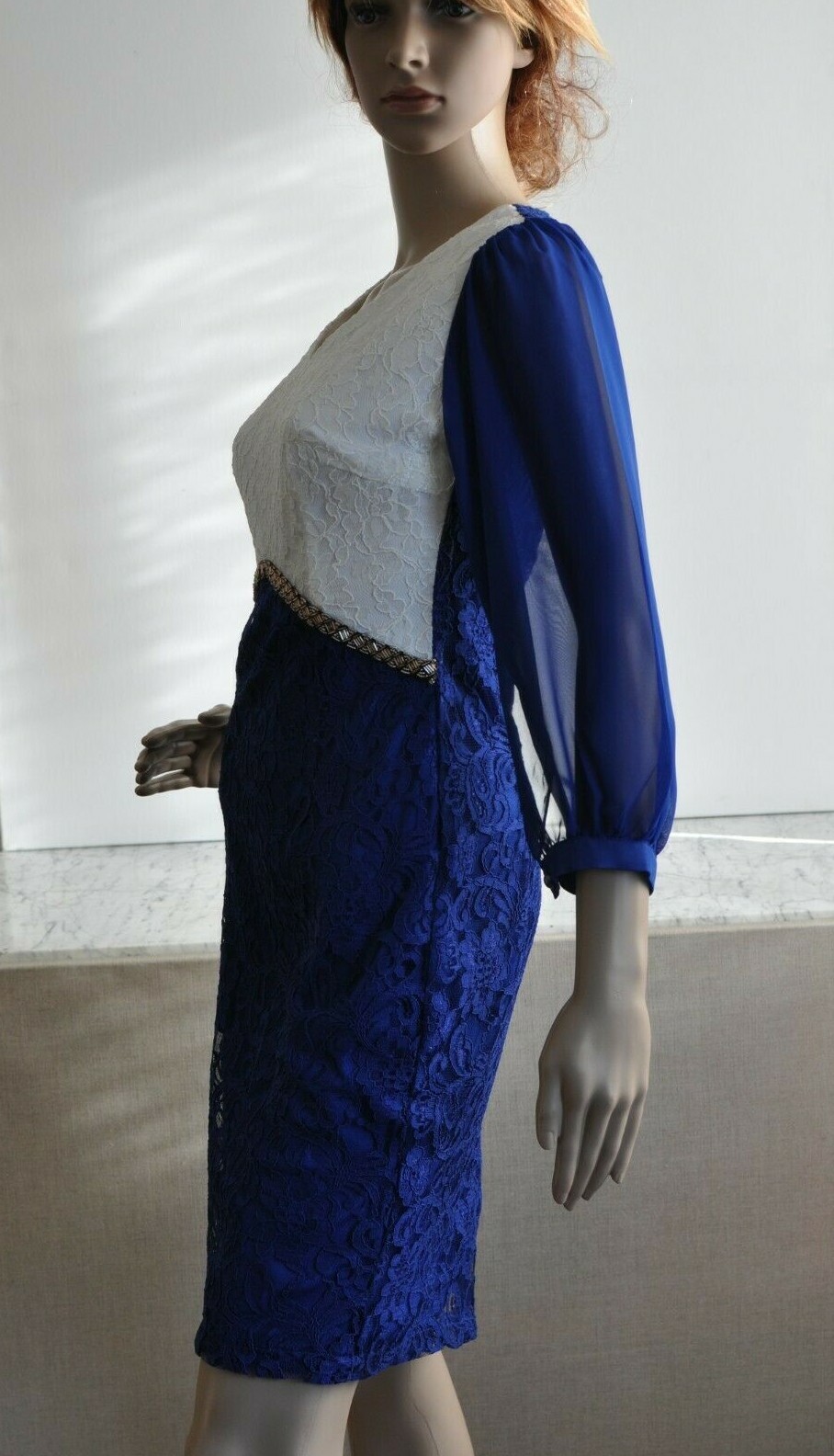 Creativity Party Cocktailkleid Spitzen Abend Kleid Royal Blau 36 bezaubernd