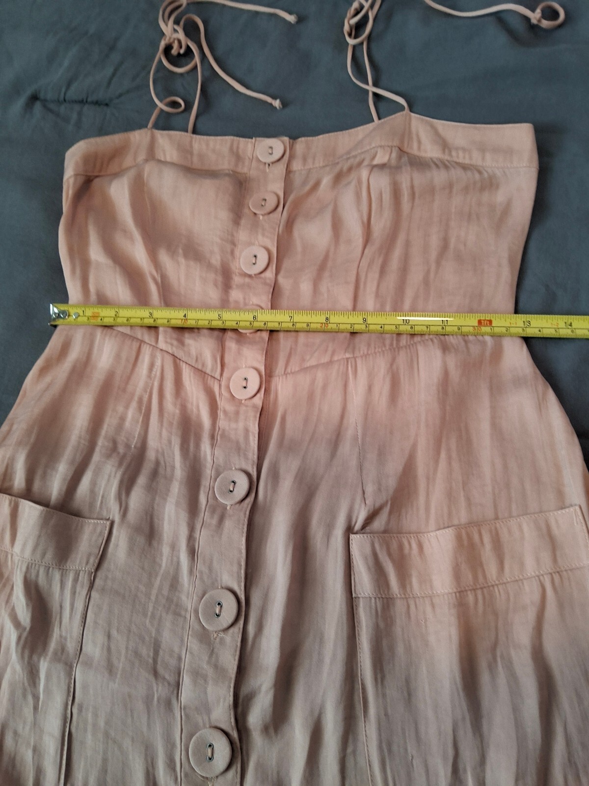 Blush Satin Tie Strap Wide Leg Jumpsuit Urban Outfitters S