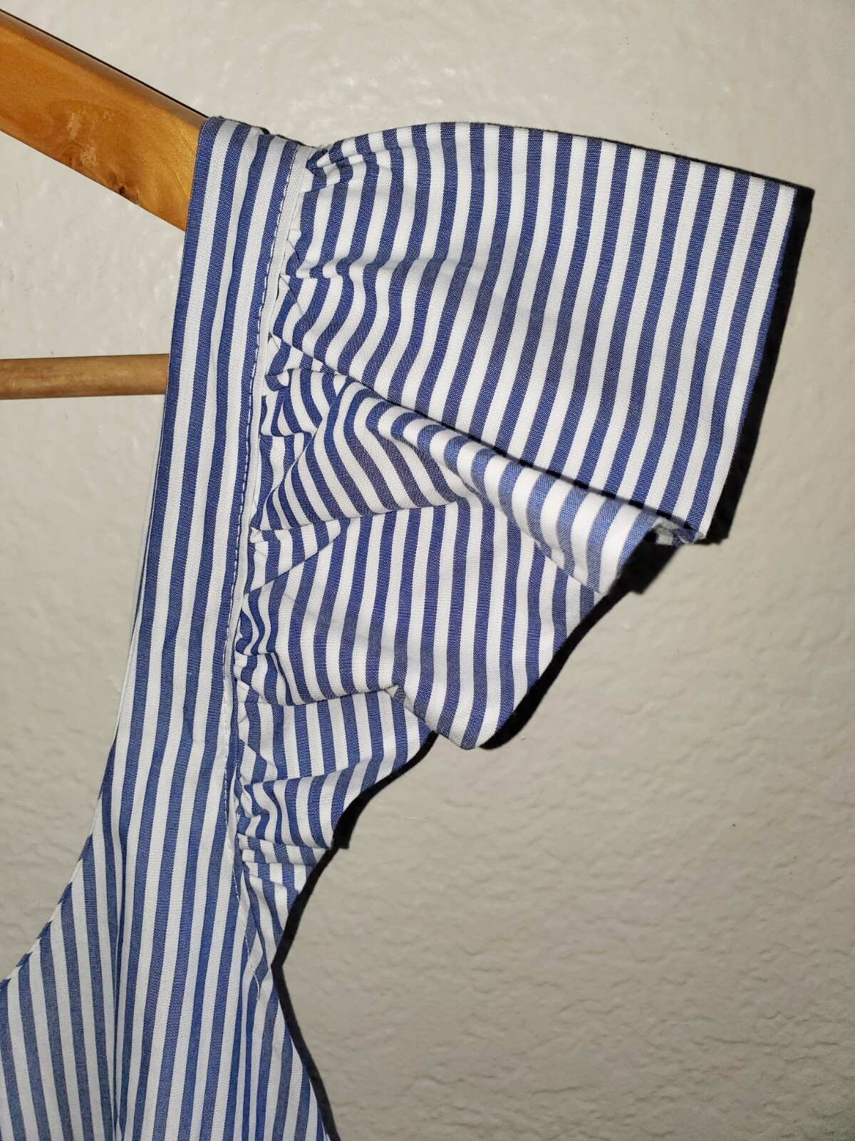 NWT Brooke Wright Cha Cha Maxi Dress Size Small Blue White Stripe Ruffled