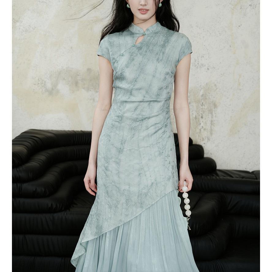Women’s Lace Long Dress Fishtail Cheongsam Slim Fit Skirt Fashion Temperament SZ